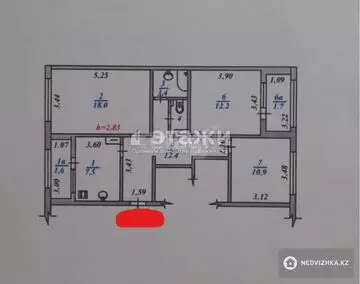 74 м², 3-комнатная квартира, этаж 8 из 9, 74 м², изображение - 1