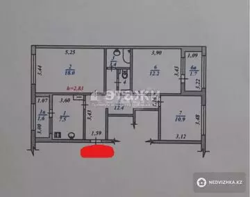 74 м², 3-комнатная квартира, этаж 8 из 9, 74 м², изображение - 4