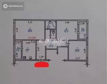 74 м², 3-комнатная квартира, этаж 8 из 9, 74 м², изображение - 5