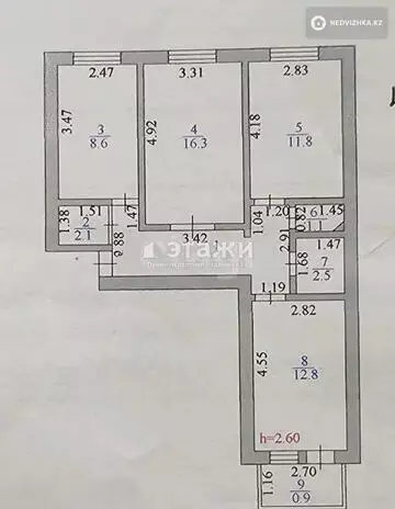 66.9 м², 3-комнатная квартира, этаж 5 из 6, 67 м², изображение - 7