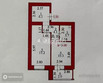 41.4 м², 1-комнатная квартира, этаж 2 из 12, 41 м², изображение - 8