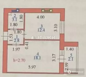 39 м², 1-комнатная квартира, этаж 5 из 12, 39 м², изображение - 9