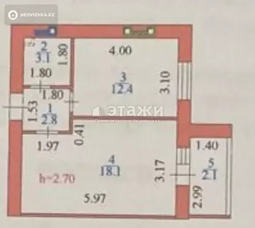 39 м², 1-комнатная квартира, этаж 5 из 12, 39 м², изображение - 12