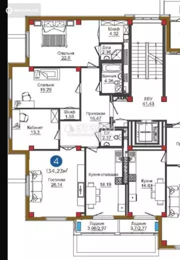 133 м², 4-комнатная квартира, этаж 2 из 3, 133 м², изображение - 7