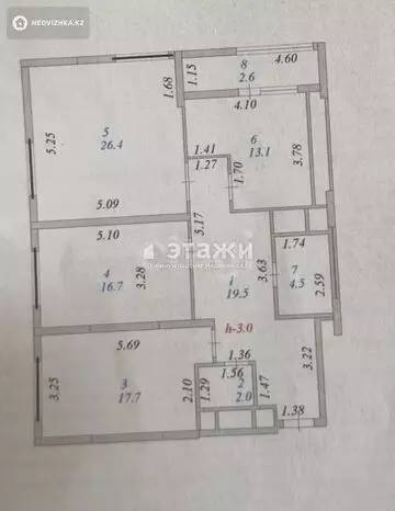 102.5 м², 3-комнатная квартира, этаж 8 из 9, 102 м², изображение - 19