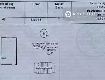 33.8 м², 1-комнатная квартира, этаж 7 из 9, 34 м², изображение - 3