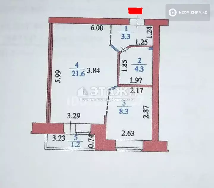 39 м², 1-комнатная квартира, этаж 1 из 10, 39 м², изображение - 1