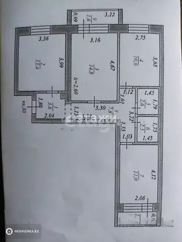 67 м², 3-комнатная квартира, этаж 4 из 4, 67 м², изображение - 3