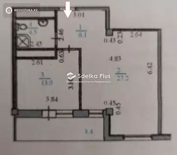 55 м², 1-комнатная квартира, этаж 18 из 18, 55 м², изображение - 12