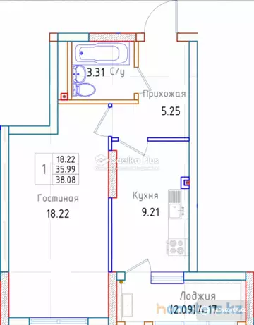 38 м², 1-комнатная квартира, этаж 2 из 12, 38 м², изображение - 11