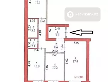 3-комнатная квартира, этаж 7 из 7, 70 м²