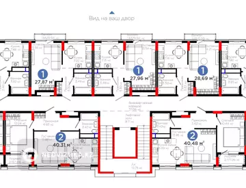 37.7 м², 2-комнатная квартира, этаж 8 из 9, 38 м², изображение - 0