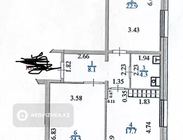 2-комнатная квартира, этаж 6 из 15, 79 м²