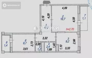 55 м², 2-комнатная квартира, этаж 2 из 9, 55 м², изображение - 9