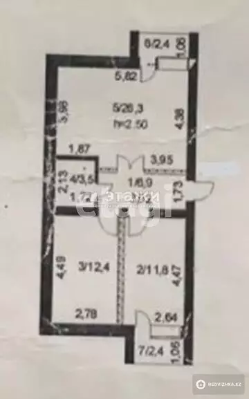 63.3 м², 2-комнатная квартира, этаж 2 из 5, 63 м², изображение - 9