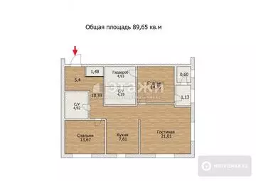 99 м², 3-комнатная квартира, этаж 21 из 34, 99 м², изображение - 14