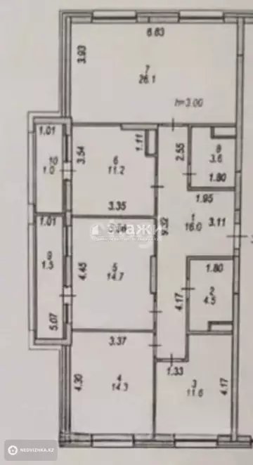 104.5 м², 4-комнатная квартира, этаж 5 из 12, 104 м², изображение - 9