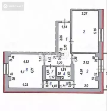 64.3 м², 2-комнатная квартира, этаж 3 из 9, 64 м², изображение - 16