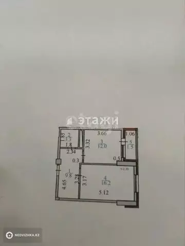 1-комнатная квартира, этаж 4 из 16, 42 м²