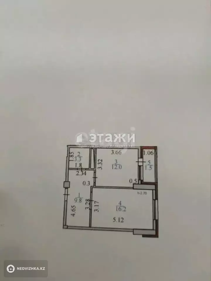 42 м², 1-комнатная квартира, этаж 4 из 16, 42 м², изображение - 1