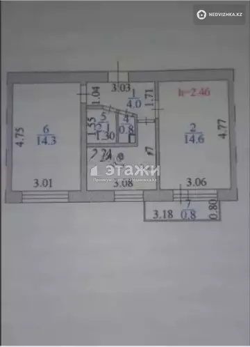 43.4 м², 2-комнатная квартира, этаж 2 из 5, 43 м², изображение - 9