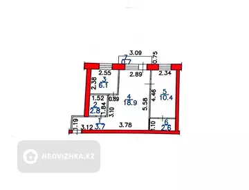 45.1 м², 2-комнатная квартира, этаж 5 из 5, 45 м², изображение - 6