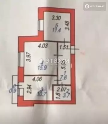 50.2 м², 2-комнатная квартира, этаж 2 из 10, 50 м², изображение - 5