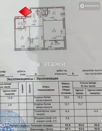 87.1 м², 3-комнатная квартира, этаж 8 из 9, 87 м², изображение - 20