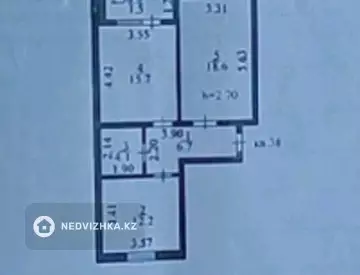 57.3 м², 2-комнатная квартира, этаж 2 из 5, 57 м², изображение - 12