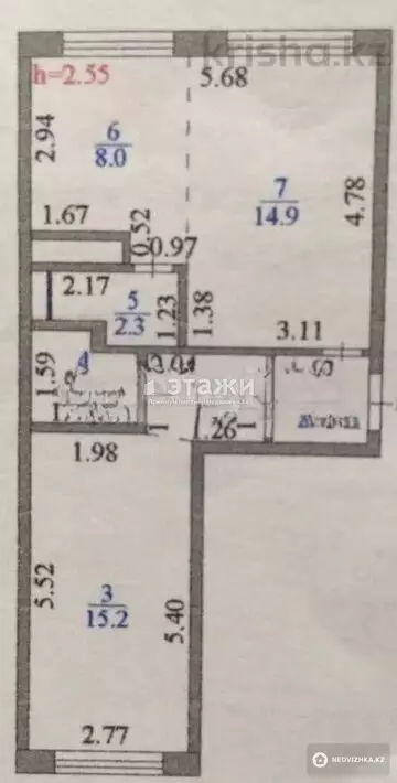 49 м², 2-комнатная квартира, этаж 1 из 5, 49 м², изображение - 3