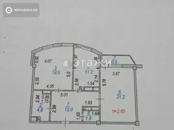 69.9 м², 2-комнатная квартира, этаж 2 из 9, 70 м², изображение - 2