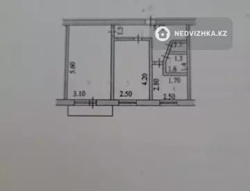 2-комнатная квартира, этаж 2 из 5, 45 м²