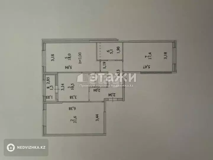 90 м², 3-комнатная квартира, этаж 14 из 15, 90 м², изображение - 1