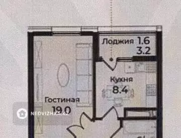 38.4 м², 1-комнатная квартира, этаж 4 из 9, 38 м², изображение - 6