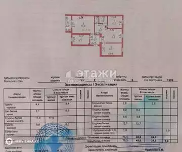 75.3 м², 4-комнатная квартира, этаж 5 из 6, 75 м², изображение - 10