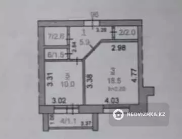 1-комнатная квартира, этаж 7 из 9, 42 м²