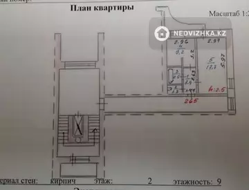 1-комнатная квартира, этаж 2 из 9, 35 м²