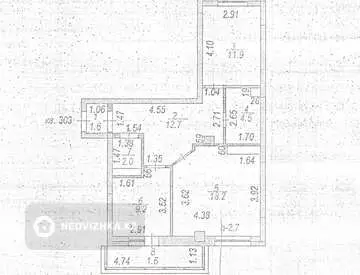 2-комнатная квартира, этаж 13 из 14, 62 м²