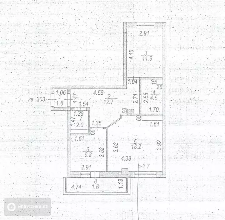 62 м², 2-комнатная квартира, этаж 13 из 14, 62 м², изображение - 1