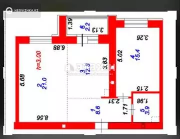 63 м², 2-комнатная квартира, этаж 11 из 12, 63 м², изображение - 2