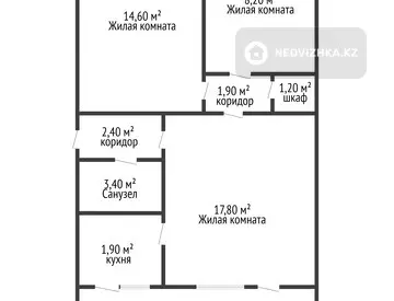 65 м², 3-комнатная квартира, этаж 3 из 5, 65 м², изображение - 8