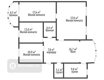 132.8 м², 4-комнатная квартира, этаж 4 из 5, 133 м², изображение - 13