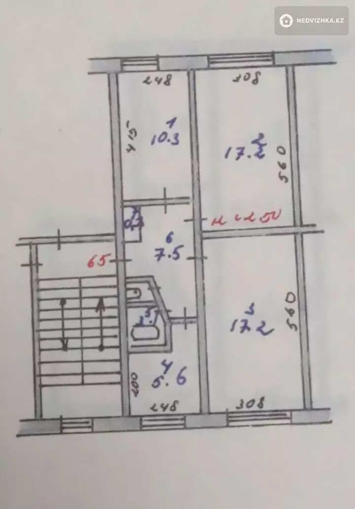 62 м², 3-комнатная квартира, этаж 2 из 5, 62 м², изображение - 1