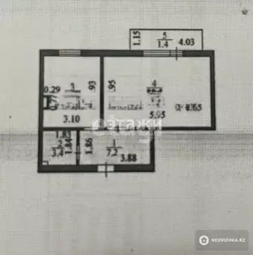 47.5 м², 1-комнатная квартира, этаж 3 из 5, 48 м², изображение - 11