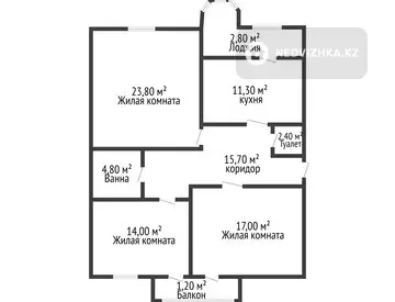 93 м², 3-комнатная квартира, этаж 4 из 5, 93 м², изображение - 7