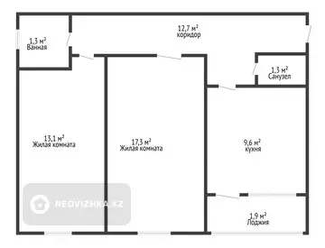 58.5 м², 2-комнатная квартира, этаж 1 из 5, 58 м², изображение - 8