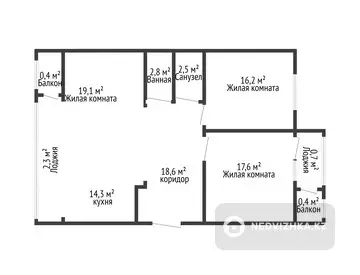 94.9 м², 3-комнатная квартира, этаж 2 из 12, 95 м², изображение - 12