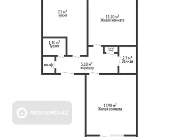 52 м², 2-комнатная квартира, этаж 3 из 5, 52 м², изображение - 10