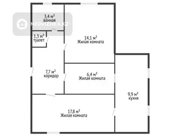 60.6 м², 3-комнатная квартира, этаж 4 из 4, 61 м², изображение - 12