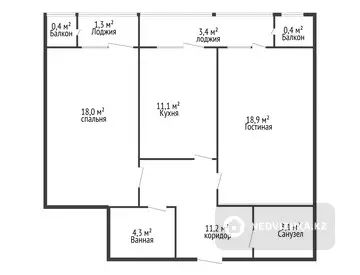 72.1 м², 2-комнатная квартира, этаж 7 из 12, 72 м², изображение - 22